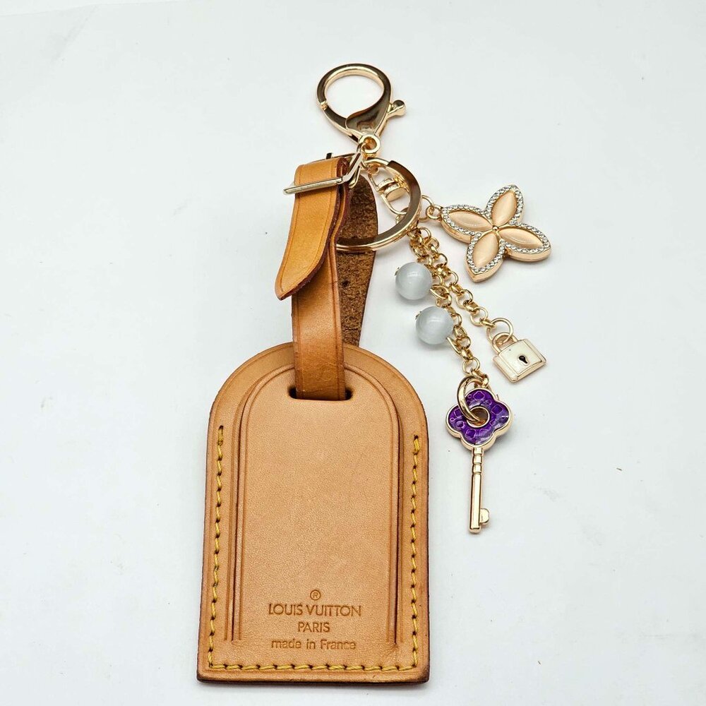 Authentic Louis Vuitton Luggage Tag with Unbranded Keycharm, Keychain - Picture 7 of 8
